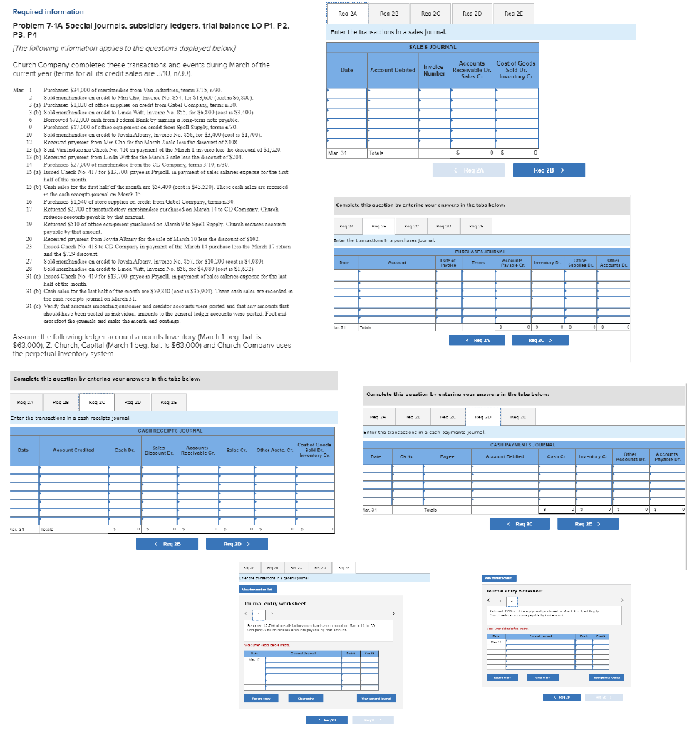 Solved Church Company completes these transactions and