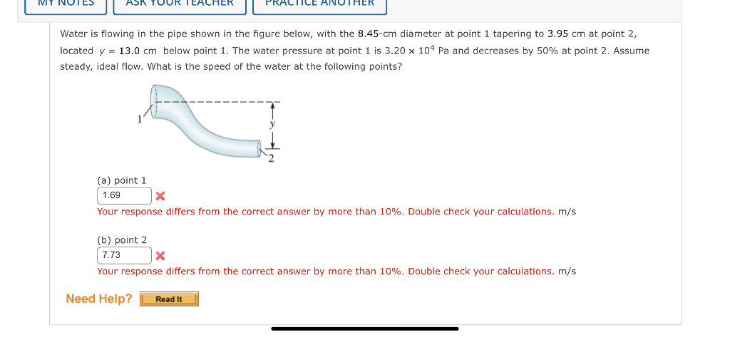 Solved Water is flowing in the pipe shown in the figure | Chegg.com