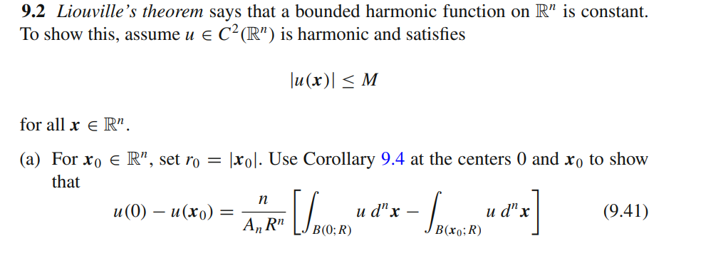 9.2 Liouville's Theorem Says That A Bounded Harmonic | Chegg.com