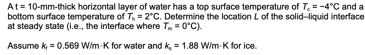 Solved At =10−mm-thick horizontal layer of water has a top | Chegg.com