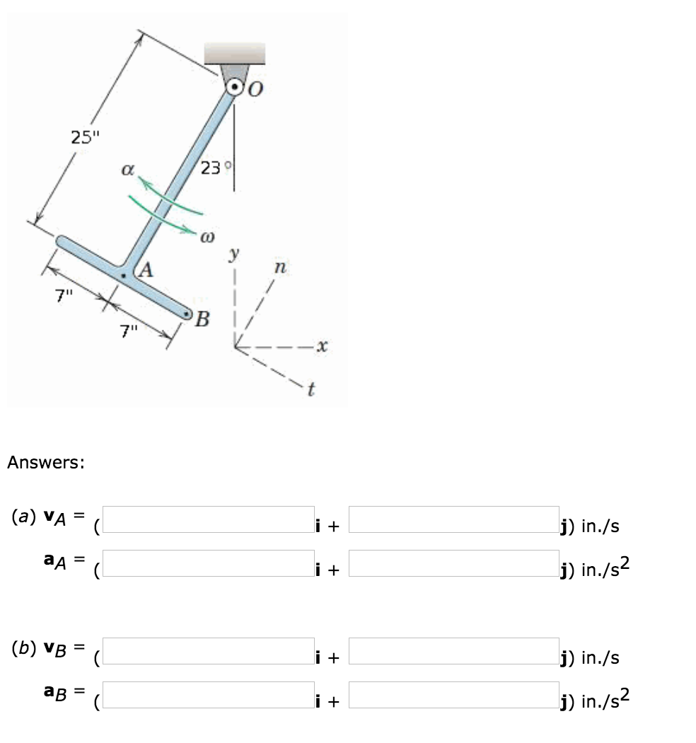 Solved The T-shaped body rotates about a horizontal axis | Chegg.com