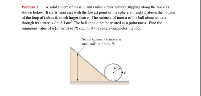 Solved Problem 3. A solid sphere of mass m and radius r | Chegg.com