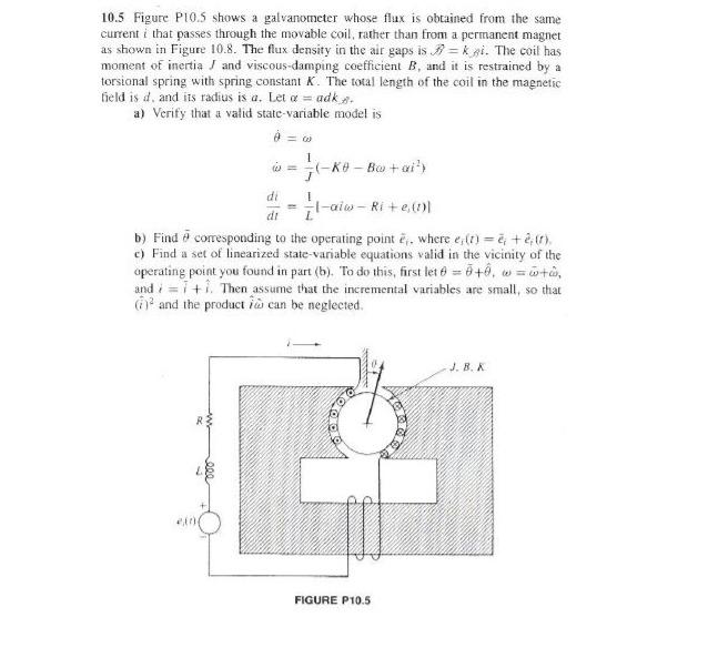 Solved 10.5 Figure P10.5 shows a galvanometer whose flux is | Chegg.com