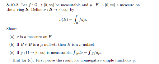 Solved 8 10 2 Let F 0 00 Be Measurable And W B 0 00 Chegg Com