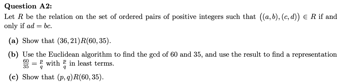 Solved Let R be the relation on the set of ordered pairs of | Chegg.com