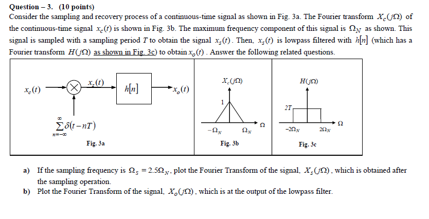 Solved Question - 3. (10 points) Consider the sampling and | Chegg.com