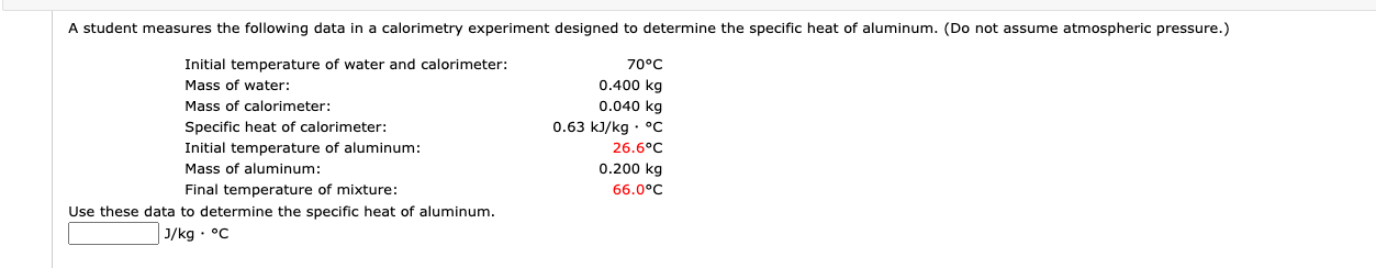 Solved A Student Measures The Following Data In A Chegg