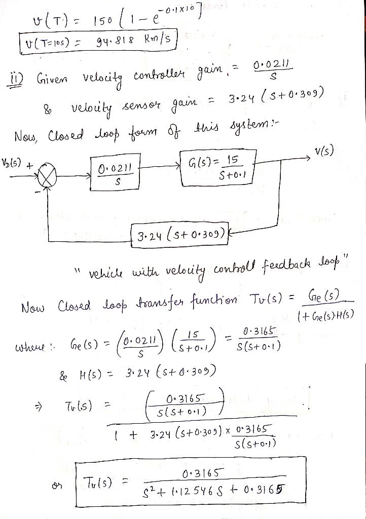 Solved To Achieve The Control Of The Vehicle Position Chegg Com