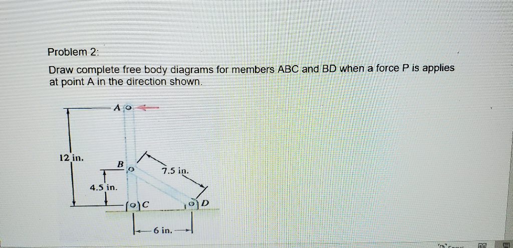 Solved Problem 2: Draw Complete Free Body Diagrams For | Chegg.com