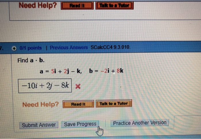 Solved I need help on solving this dot product problem | Chegg.com