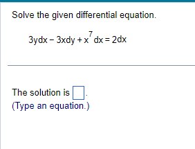 Solved Solve The Given Differential 