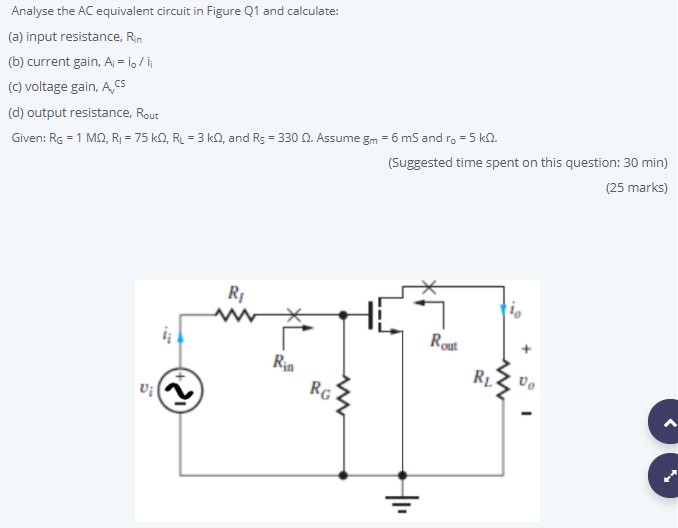 Solved Analyse the AC equivalent circuit in Figure 21 and | Chegg.com
