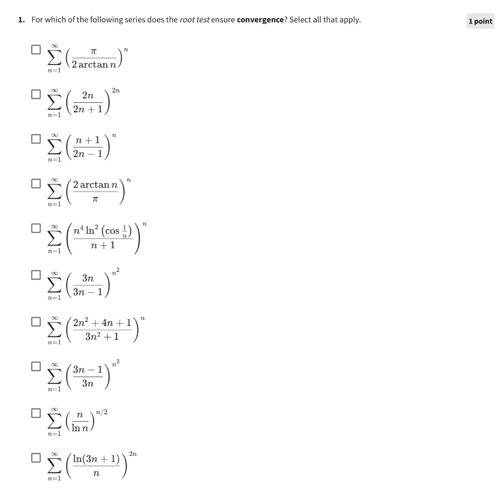 solved-for-which-of-the-following-series-does-the-root-test-chegg