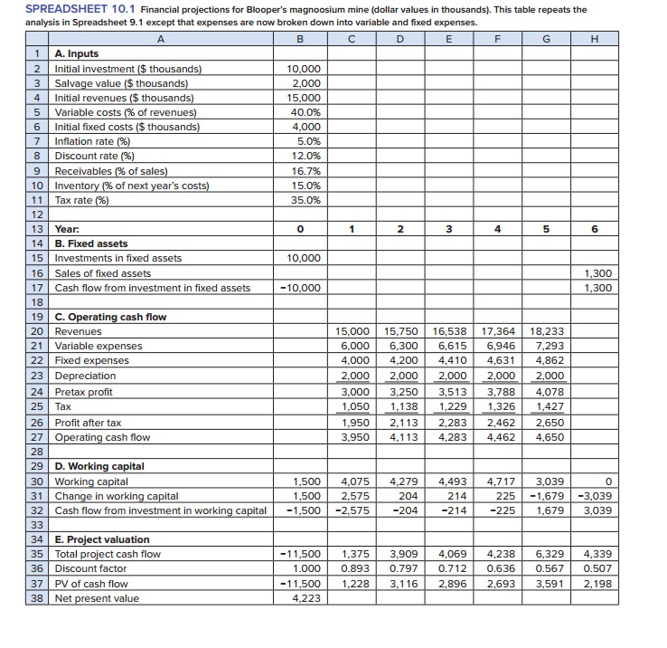 Solved SPREADSHEET 10.1 Financial projections for Blooper's | Chegg.com