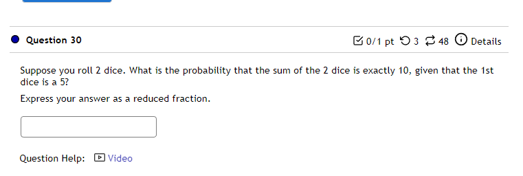 roll 2 dice sum probability