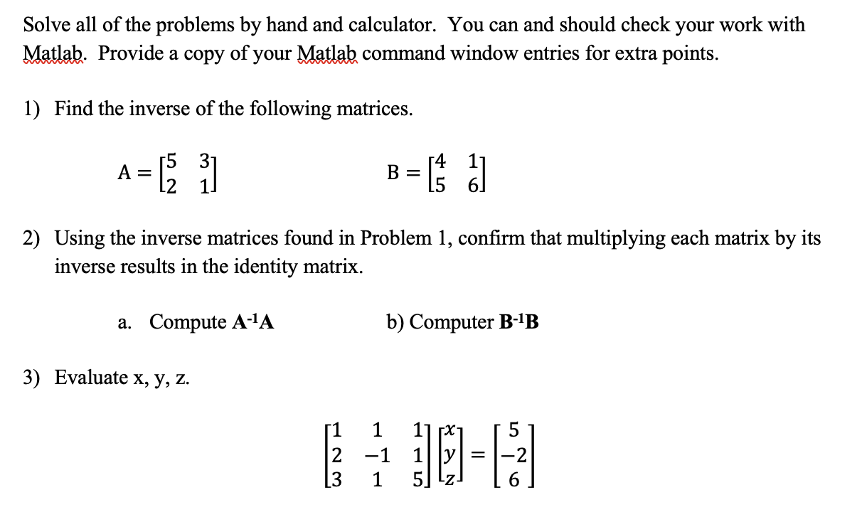 Solved Solve all of the problems by hand and calculator. You | Chegg.com