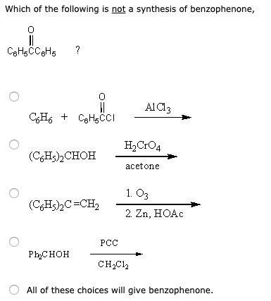 Solved Which of the following is not a synthesis of | Chegg.com