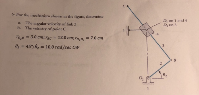 Solved 6- For the mechanism shown in the figure, determine | Chegg.com