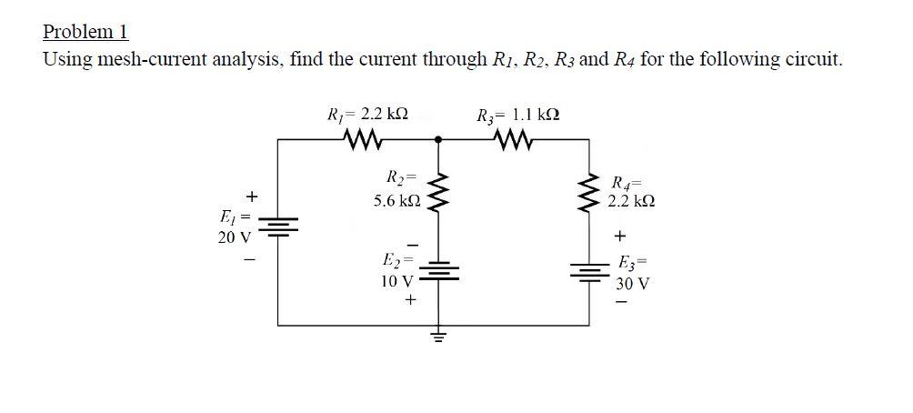 Solved Problem 1 Using Mesh-current Analysis, Find The | Chegg.com