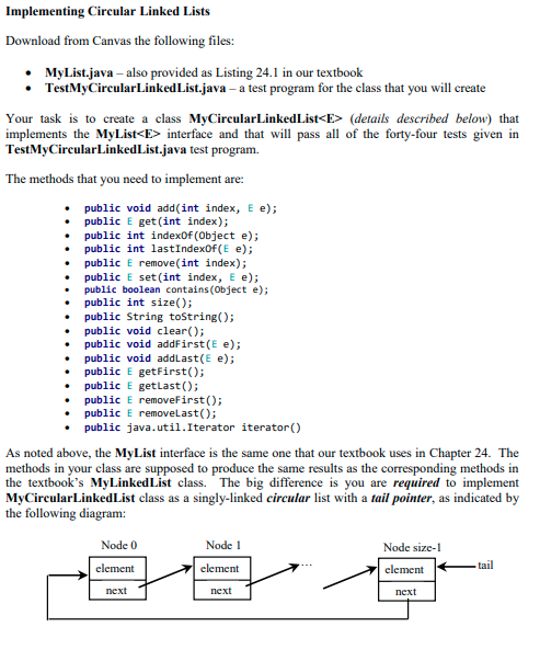 Implementing Circular Linked Lists Download from | Chegg.com