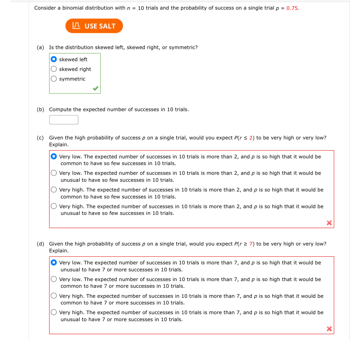 Solved PRACTICE ANOTHER Consider a binomial distribution | Chegg.com