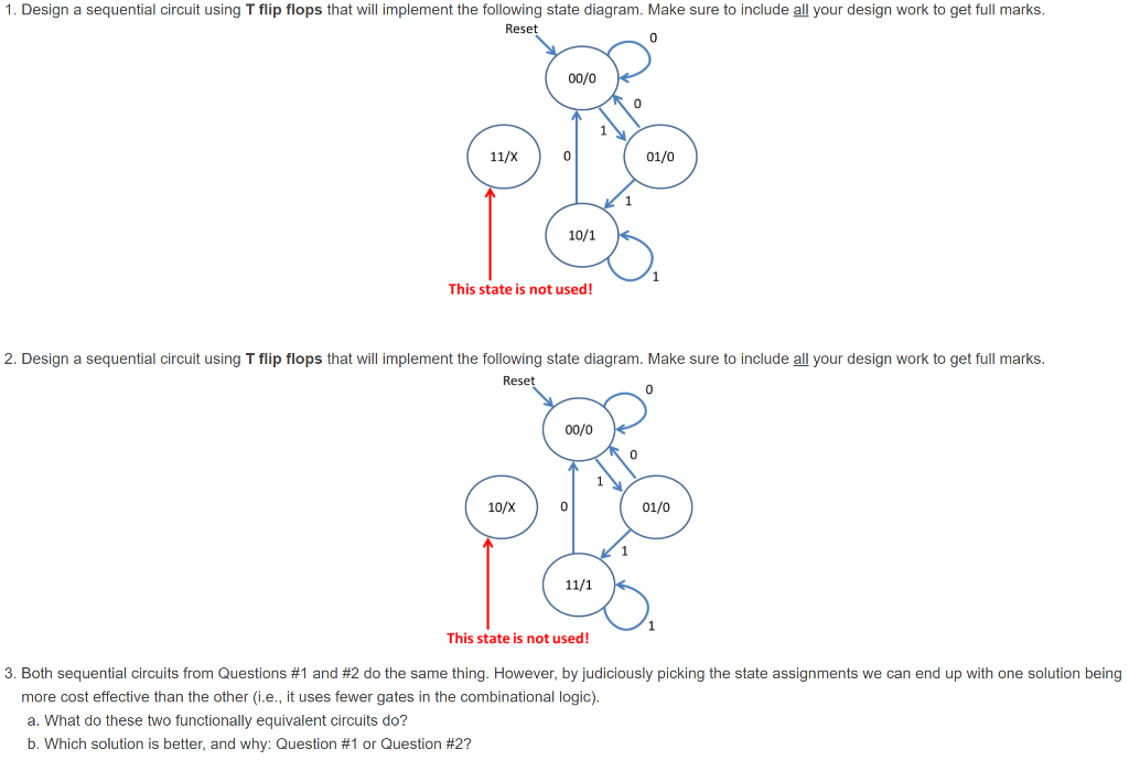 Solved 1. Design a sequential circuit using T flip flops | Chegg.com