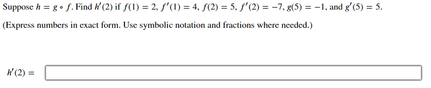 Solved Suppose H Go F Find W 2 If F 1 2 F 1 Chegg Com