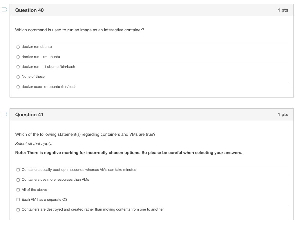 Solved Question 40 1 pts Which command is used to run an | Chegg.com