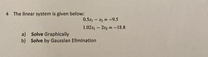 Solved 4 The linear system is given below: | Chegg.com