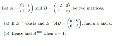 Solved Let A = (1 9) And B = ( 2 ) Be Two Matrices. (a) IF | Chegg.com