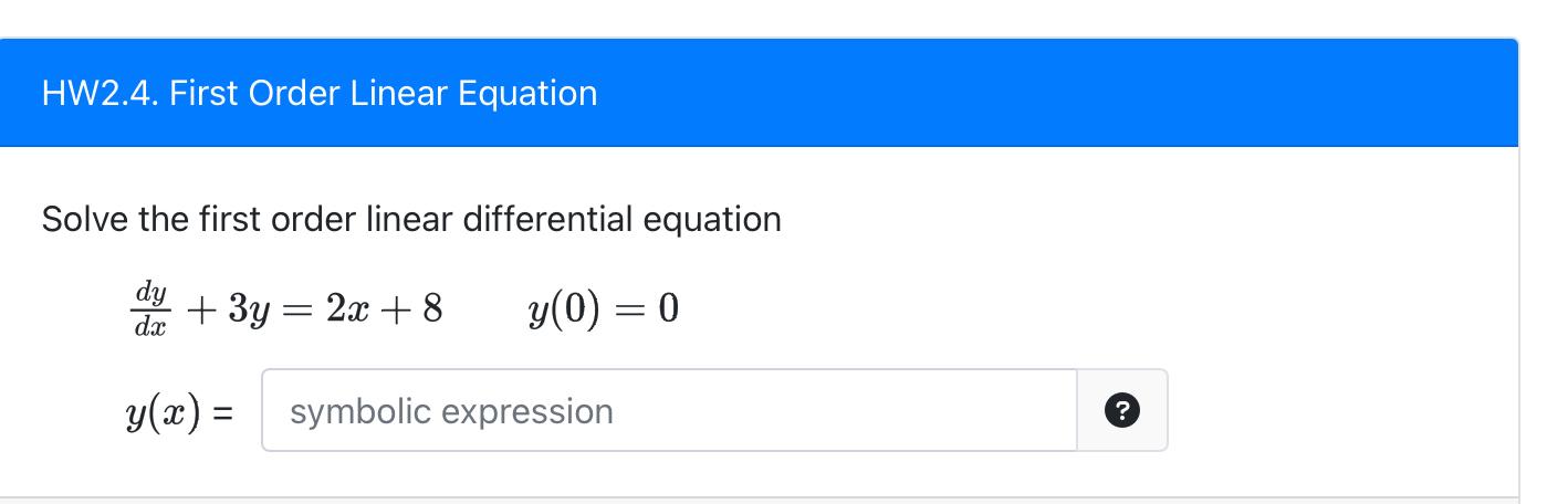 Solved Solve the first order linear differential equation | Chegg.com