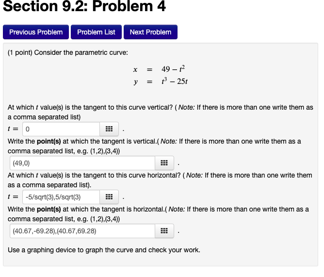 Solved Section 9.2: Problem 4 Previous Problem Problem List | Chegg.com