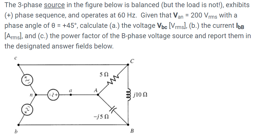 Solved The 3-phase source in the figure below is balanced | Chegg.com
