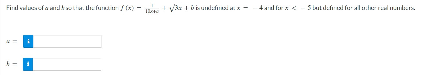 Solved Find Values Of A And B So That The Function | Chegg.com