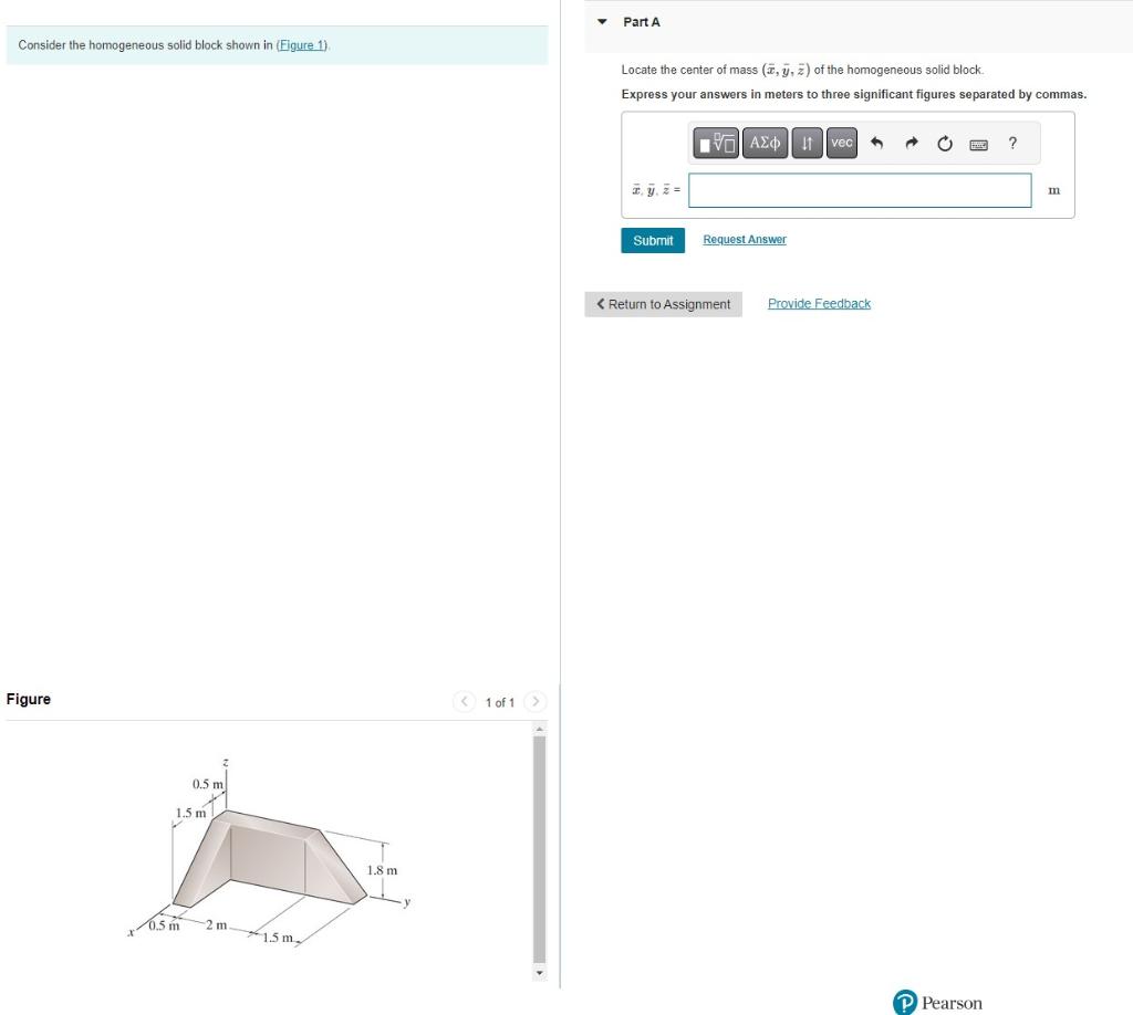 Solved Consider the homogeneous solid block shown in (Figure | Chegg.com