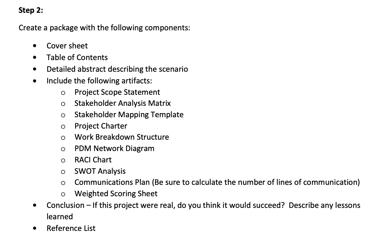 For this assignment, you are going to take a project | Chegg.com
