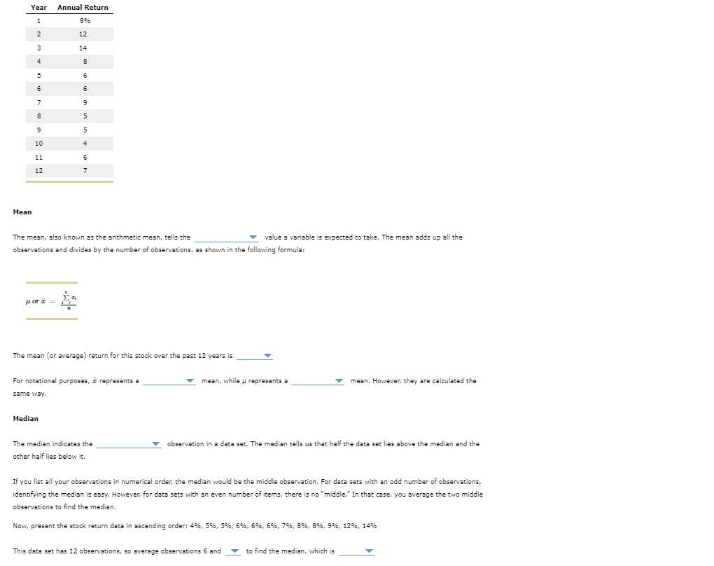 Solved The mean, also known as the arithmetic mean, tells | Chegg.com