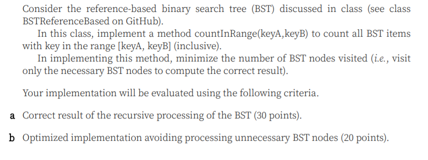 Solved Consider the reference-based binary search tree (BST) | Chegg.com
