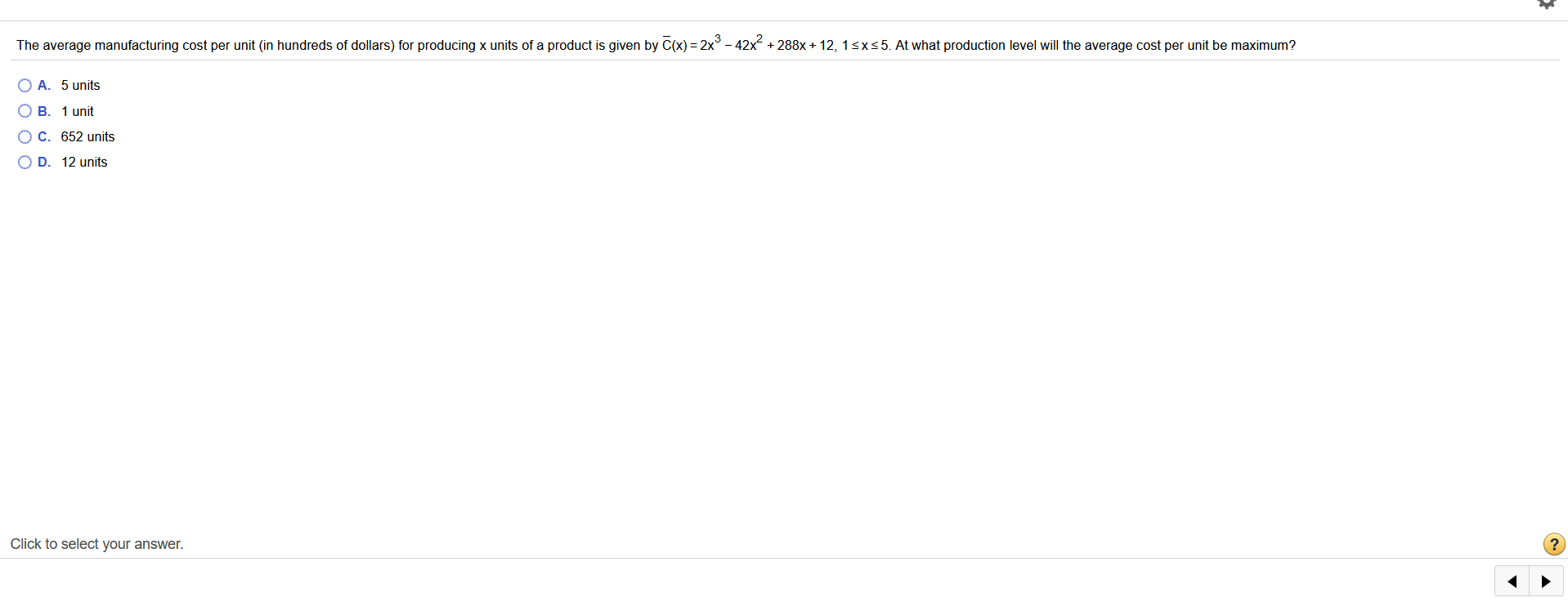solved-the-average-manufacturing-cost-per-unit-in-hundreds-chegg