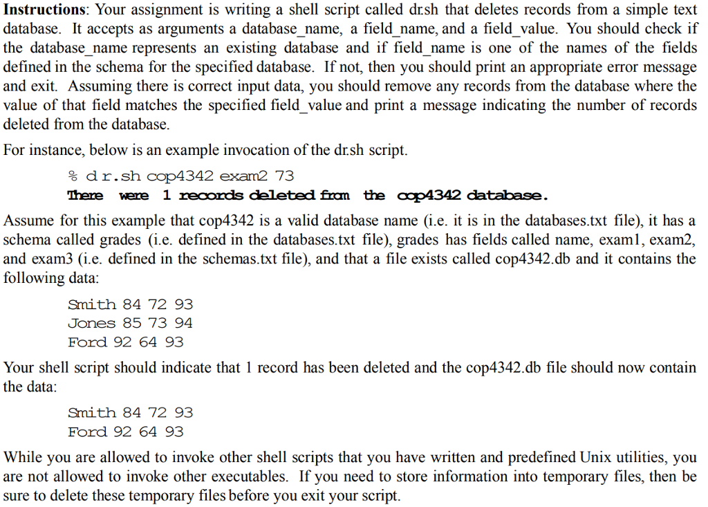 Instructions: Your assignment is writing a shell | Chegg.com