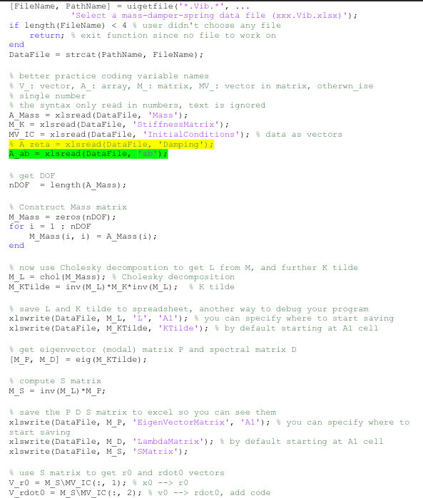 Solved of add your code to save x(t) xlswrite(DataFile, | Chegg.com