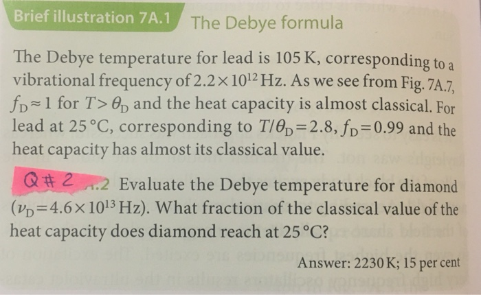 Solved acief illustration 7A.1 The Debye formula The Debye | Chegg.com