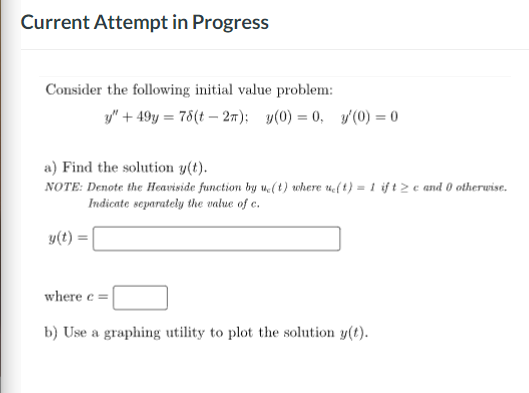 Solved Current Attempt In Progress Consider The Following | Chegg.com