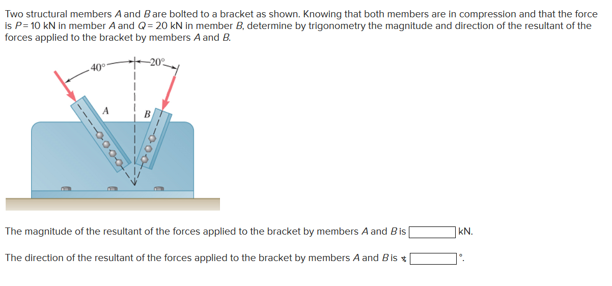 Solved Two Structural Members A And B Are Bolted To A | Chegg.com