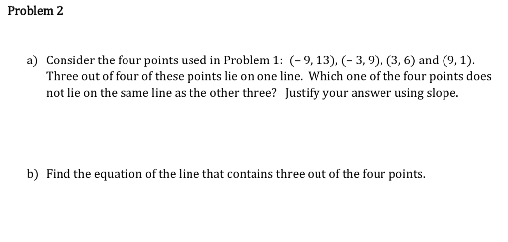 Solved Problem 2 a) Consider the four points used in Problem | Chegg.com