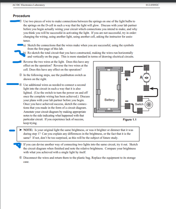 01205892C AC/DC Electronics Laboratory Experiment 1