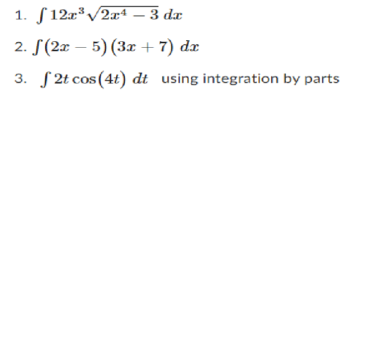 Solved 12x32x4 32dx 2x 5 3x 7 dx 2tcos 4t dt using Chegg solved-12x32x4-32dx-2x-5-3x-7-dx-2tcos-4t-dt-using-chegg