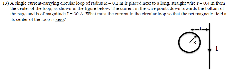 Solved 2) A single current-carrying circular loop of radius | Chegg.com