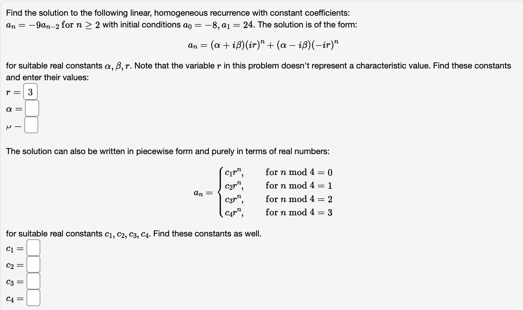 Solved Find The Solution To The Following Linear, | Chegg.com