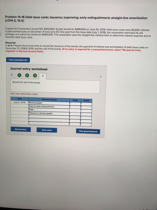 Solved Problem 14-16 Debt issue costs; issuance; expensing; | Chegg.com